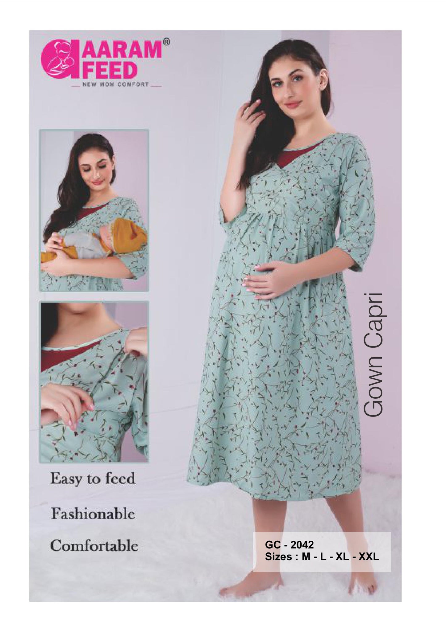 AaramFeed Feeding Gown Capri-GC-2042