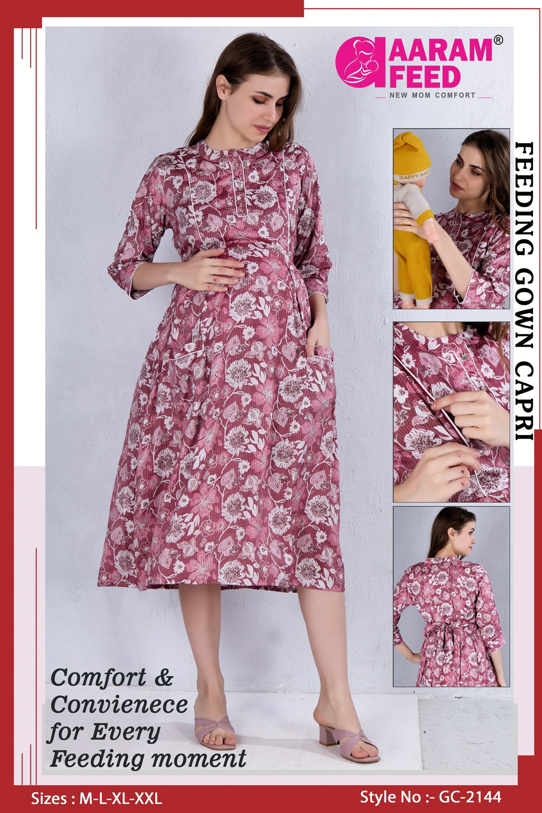 AaramFeed Feeding Gown Capri-GC-2144