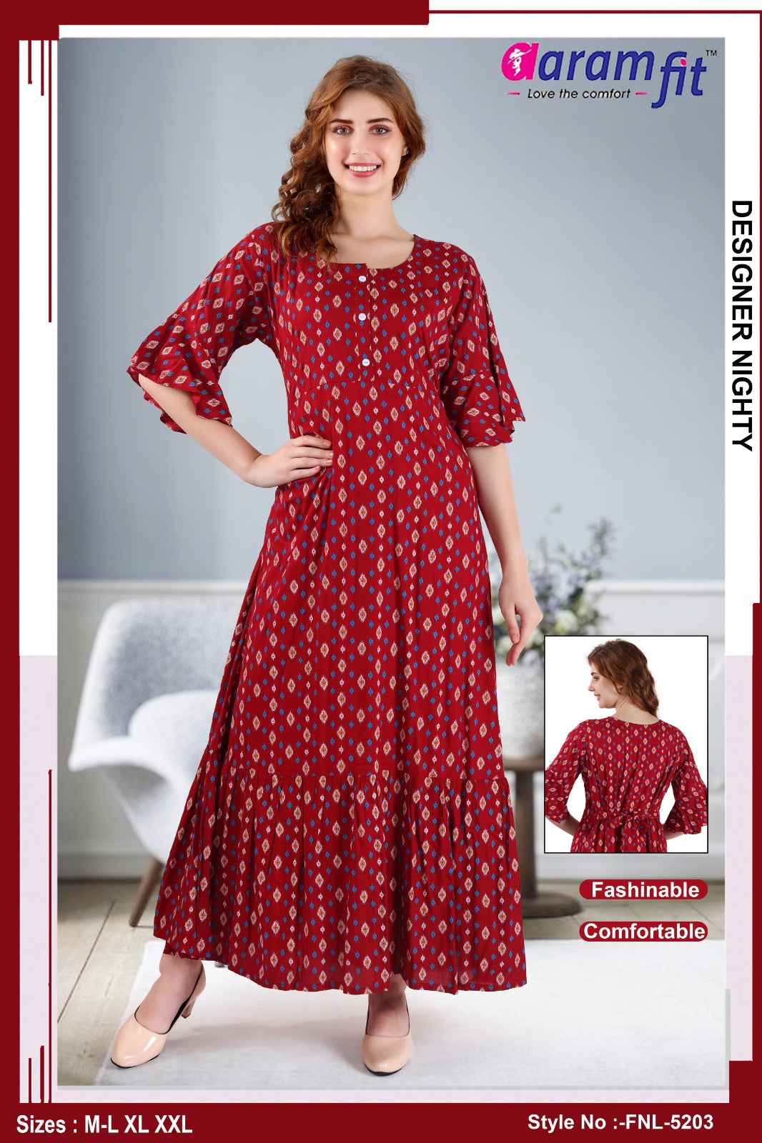 AARAMFIT DESIGNER NIGHTY FNL-5203