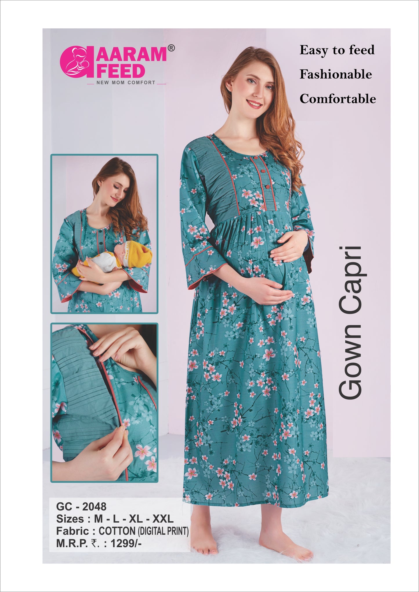 AaramFeed Feeding Gown Capri-GC-2048