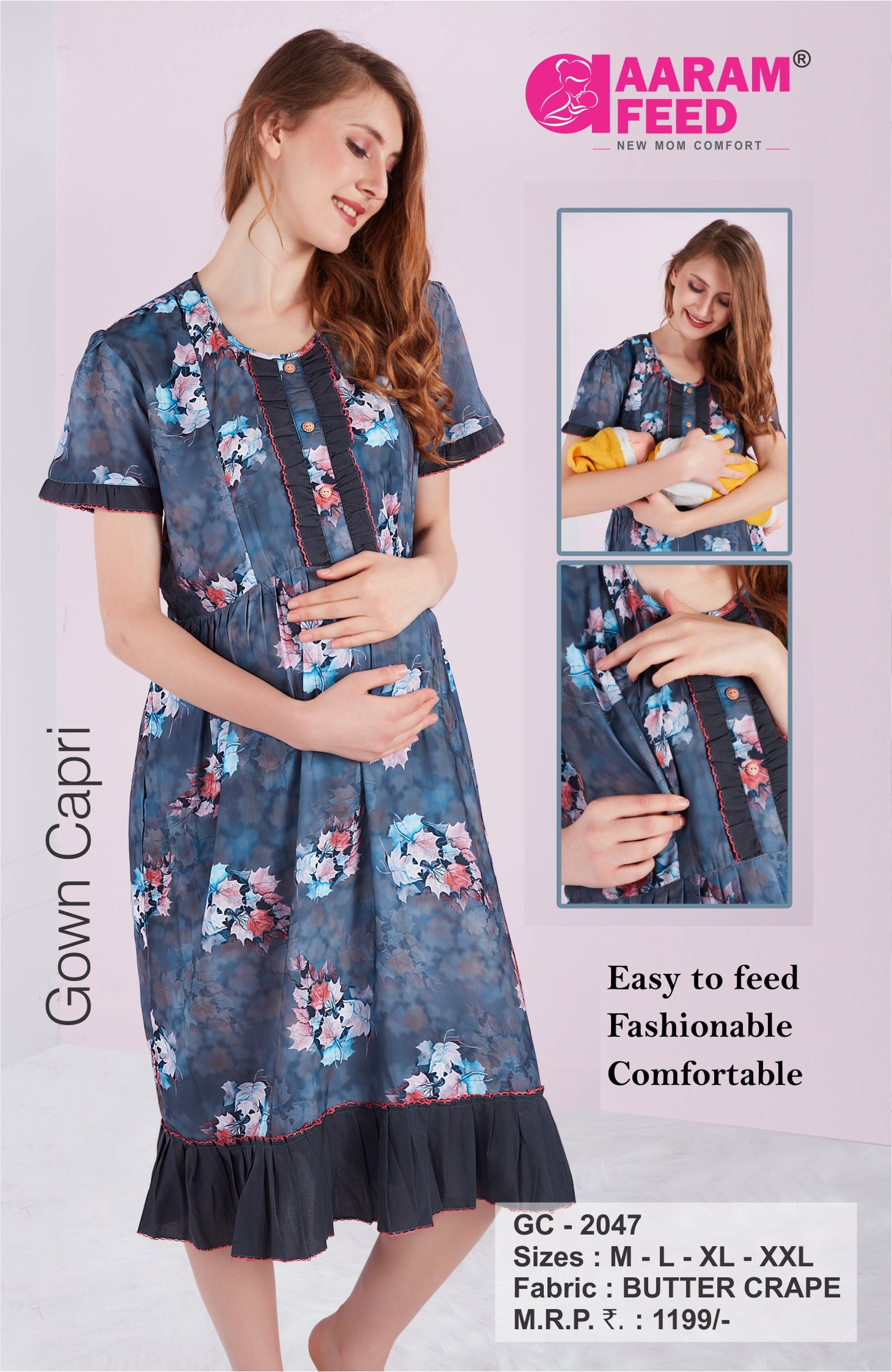 AaramFeed Feeding Gown Capri-GC-2047