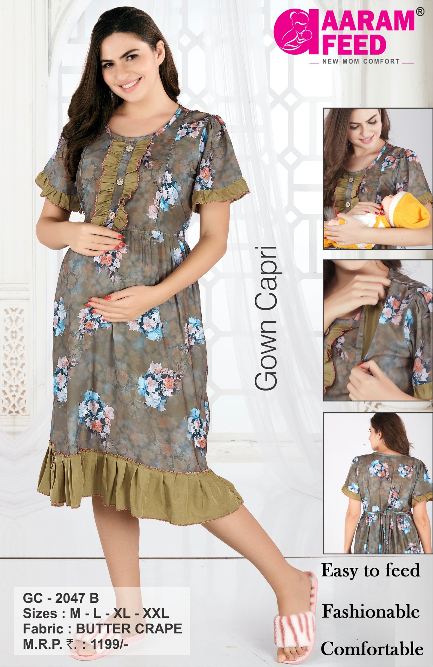 AaramFeed Feeding Gown Capri-GC-2047