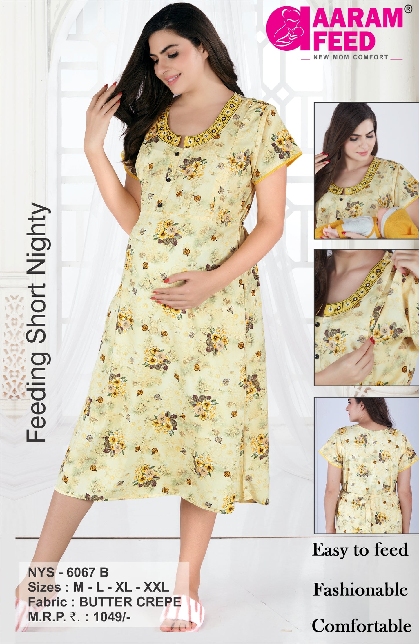 AaramFeed Short Nighty - NYS - 6067