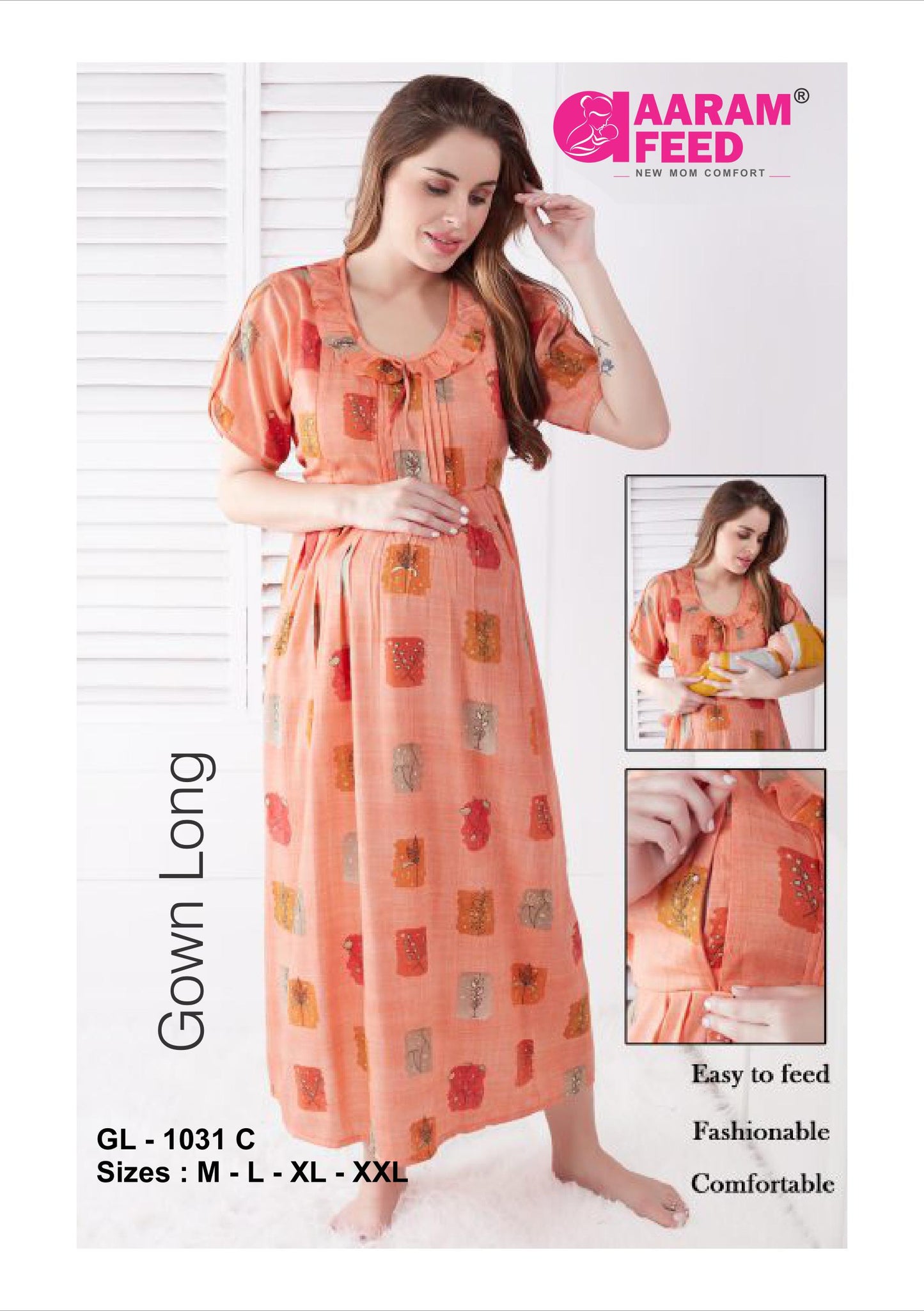 AaramFeed Feeding Gown Long GL-1031