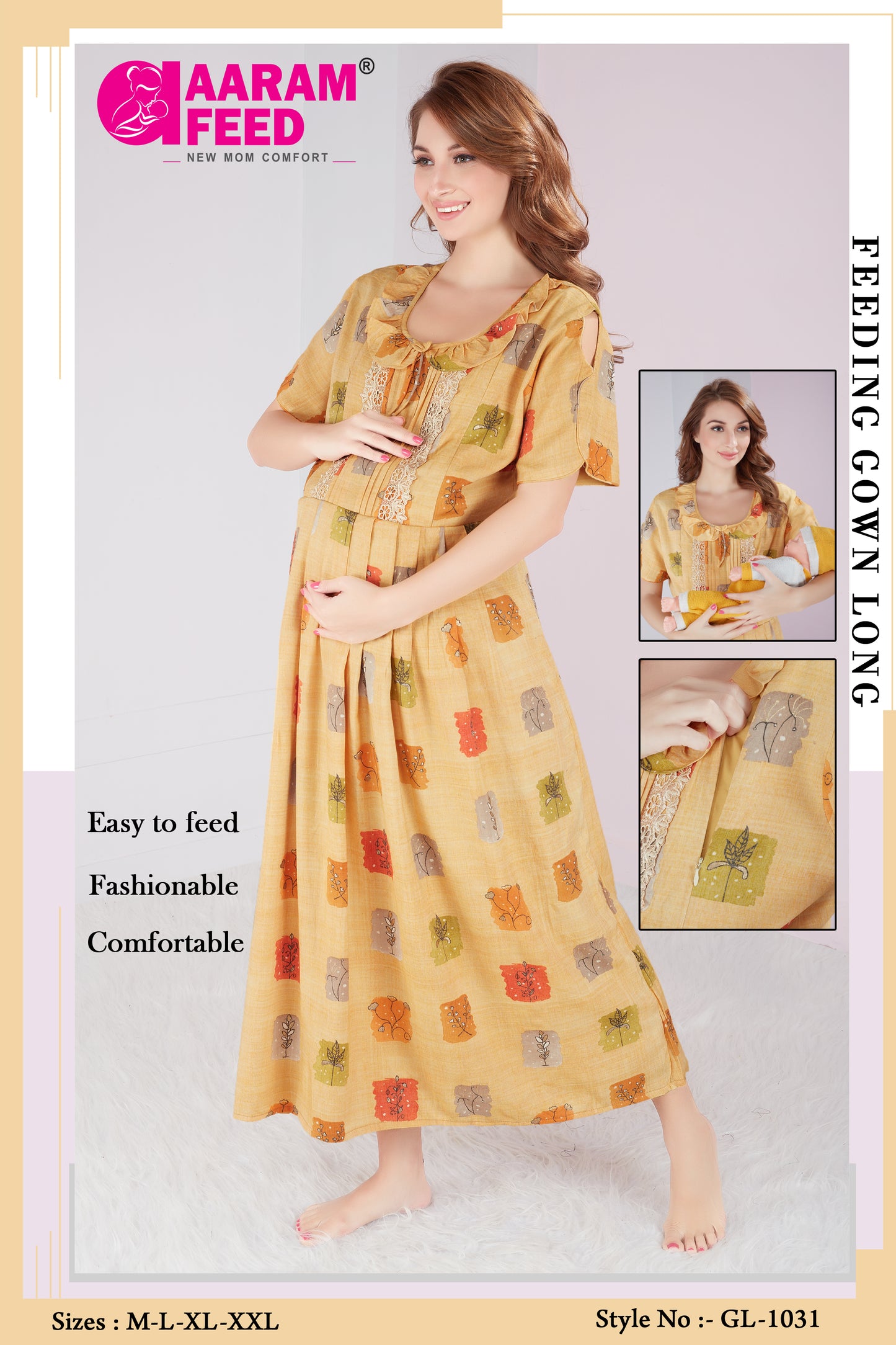 AaramFeed Feeding Gown Long GL-1031