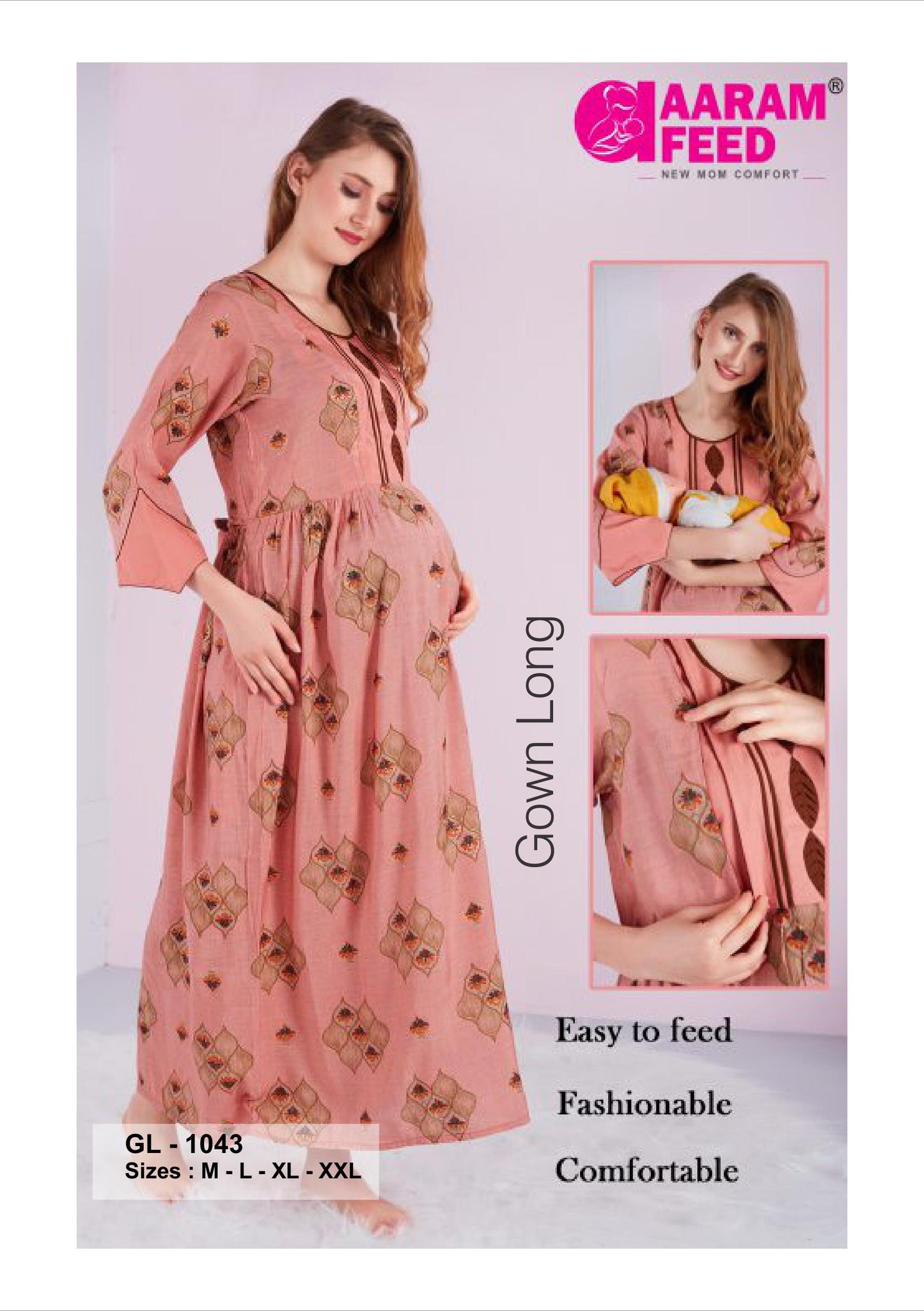 AaramFeed Feeding Gown Long GL-1043