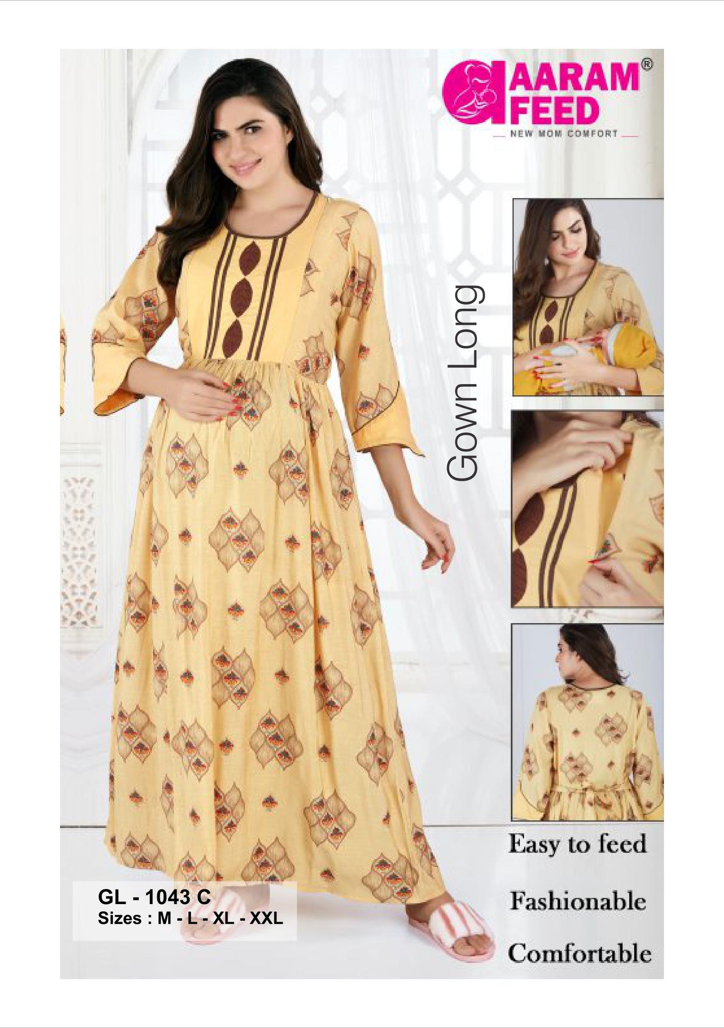 AaramFeed Feeding Gown Long GL-1043
