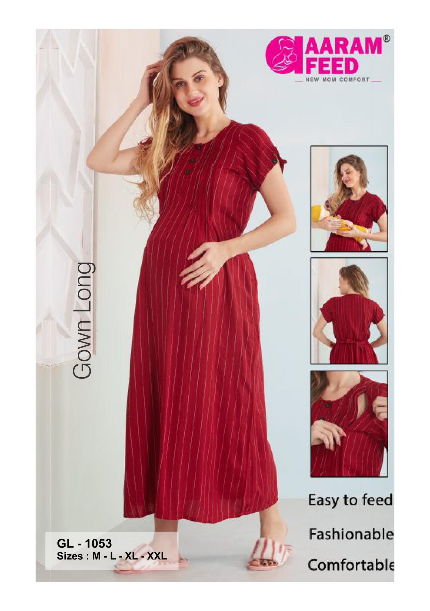 AaramFeed Feeding Gown Long GL-1053