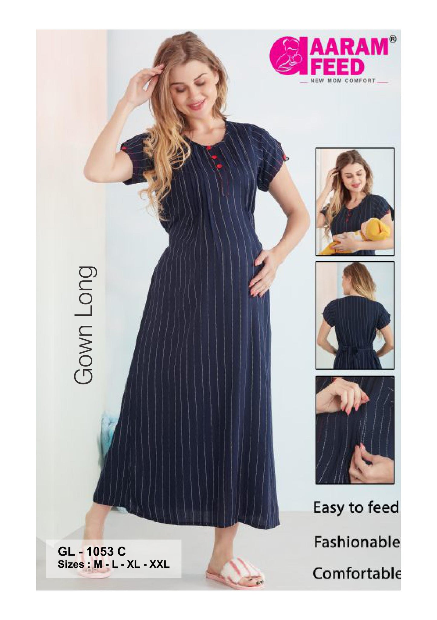 AaramFeed Feeding Gown Long GL-1053