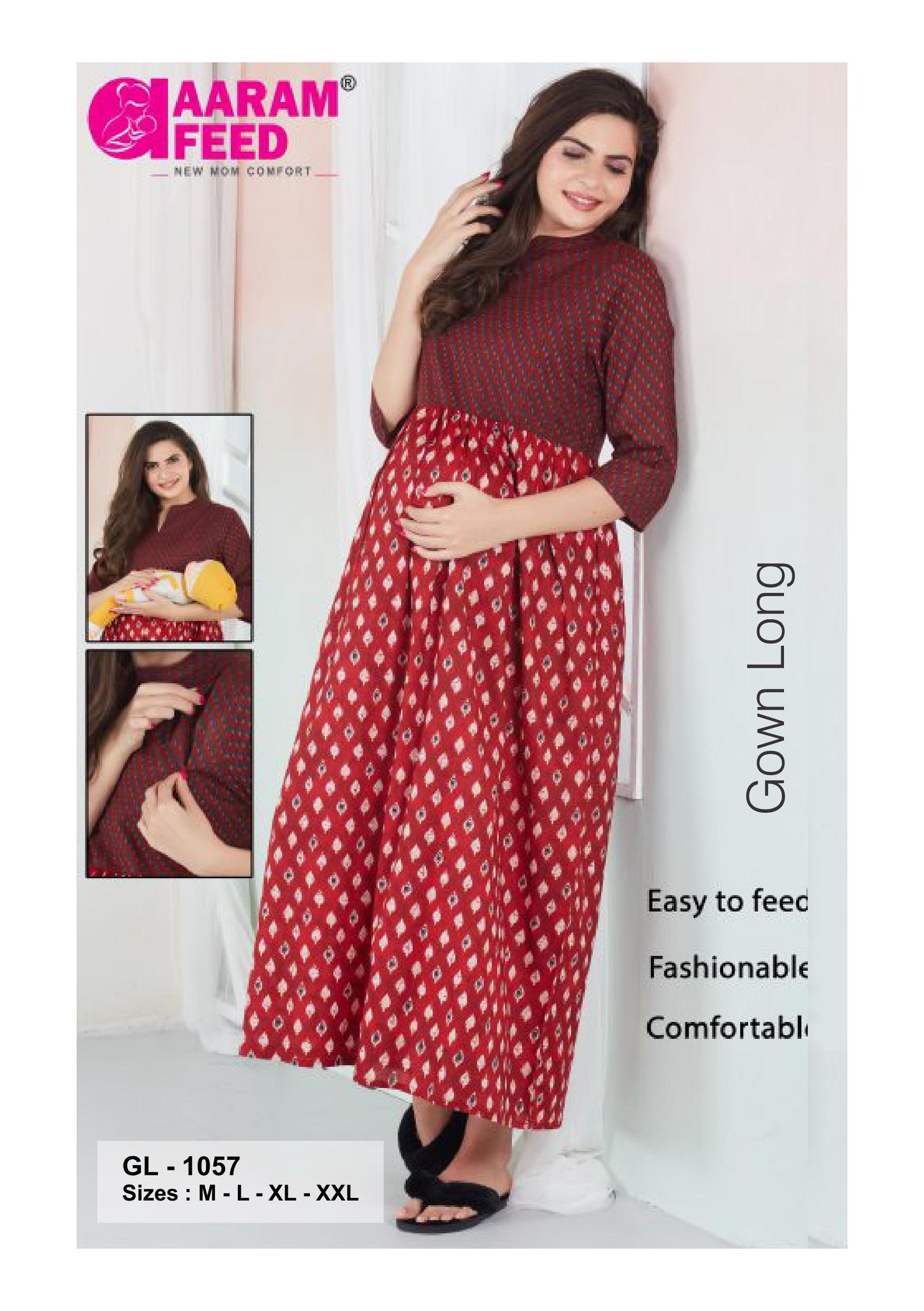 AaramFeed Feeding Gown Long GL-1057