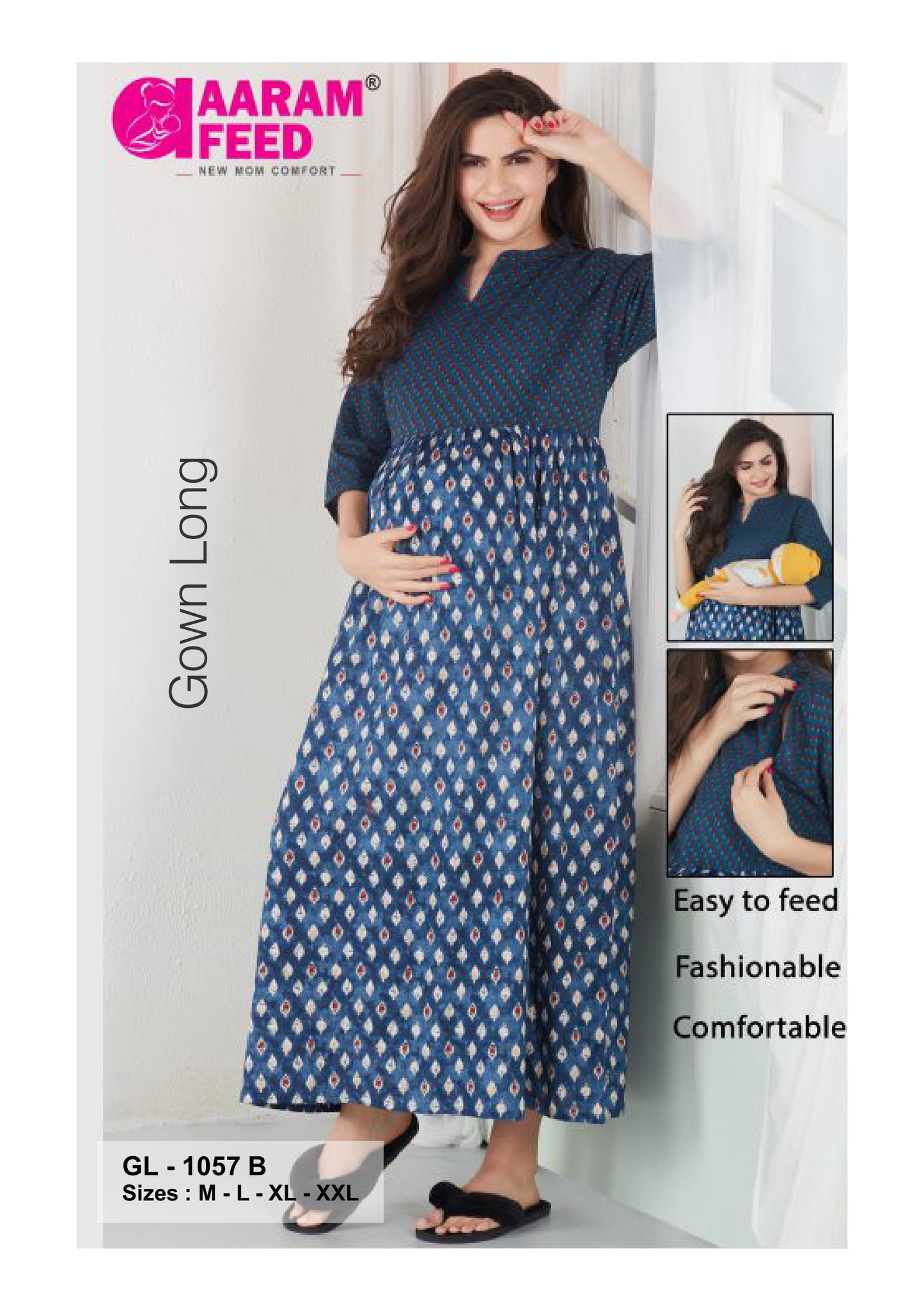 AaramFeed Feeding Gown Long GL-1057