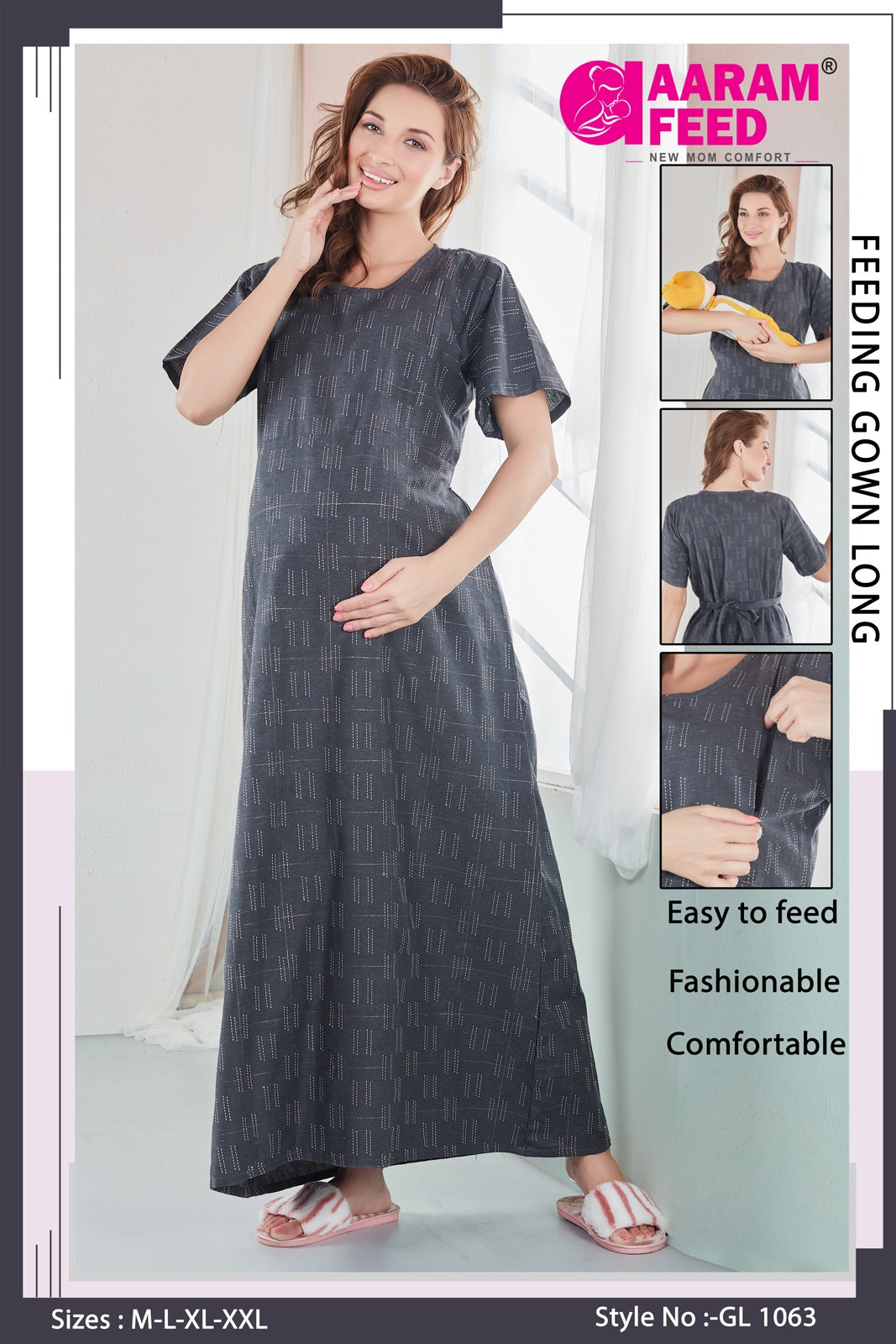 AaramFeed Feeding Gown Long GL-1063