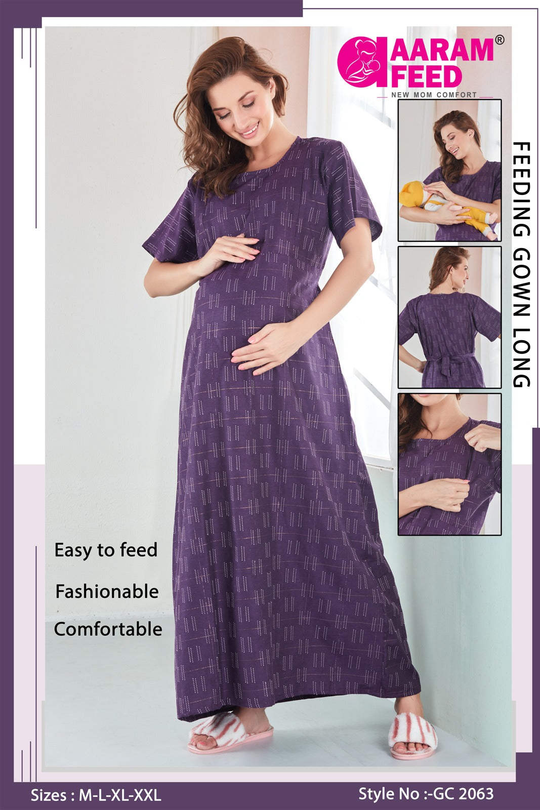 AaramFeed Feeding Gown Long GL-1063