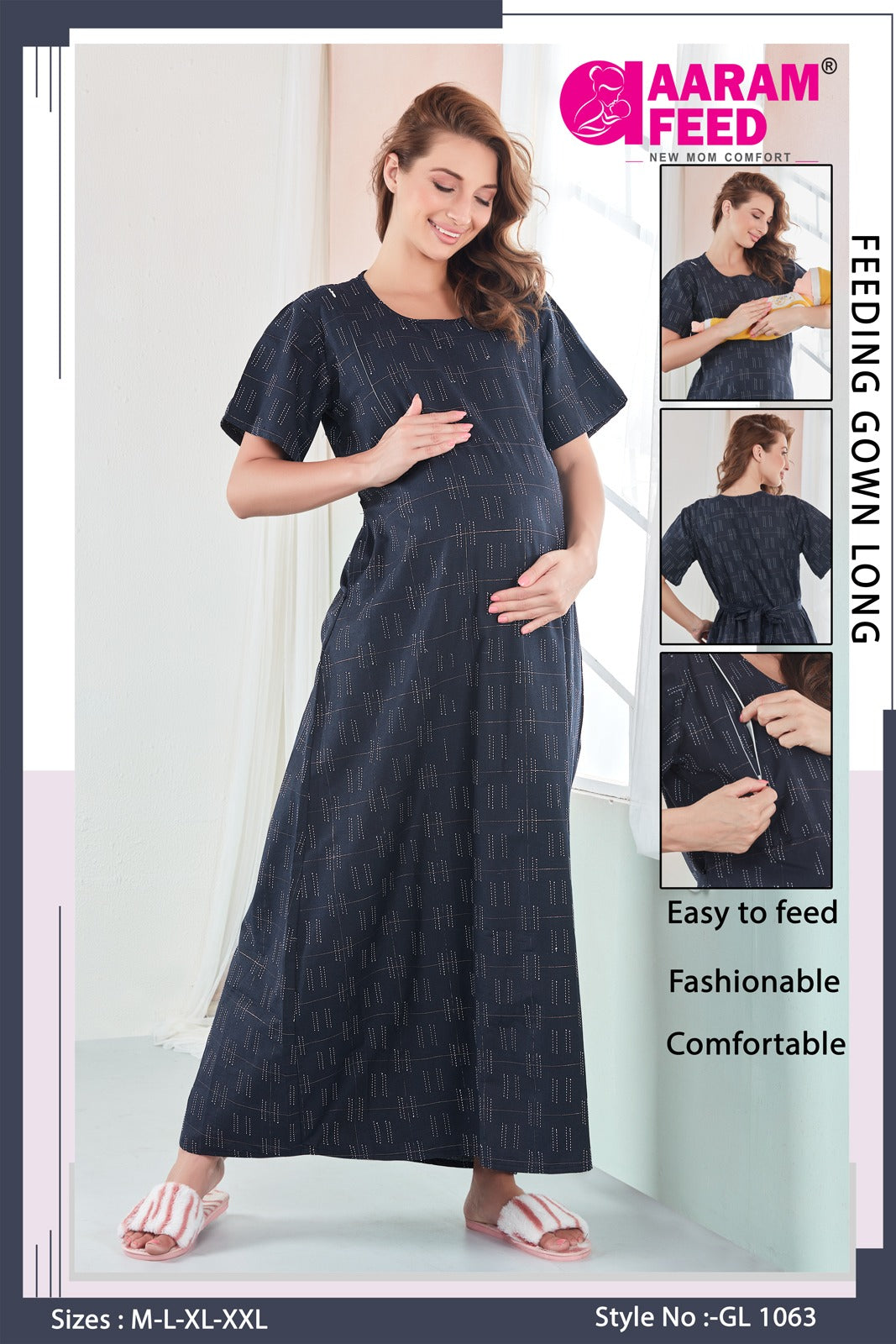 AaramFeed Feeding Gown Long GL-1063