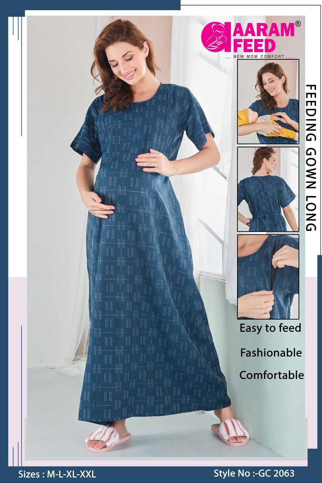 AaramFeed Feeding Gown Long GL-1063