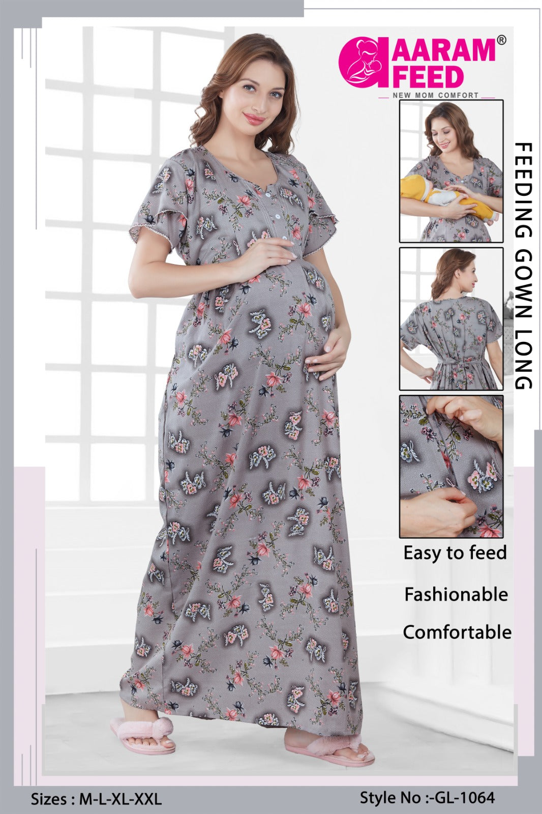 AaramFeed Feeding Gown Long GL-1064