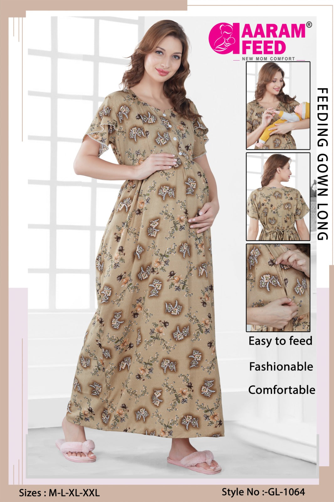 AaramFeed Feeding Gown Long GL-1064