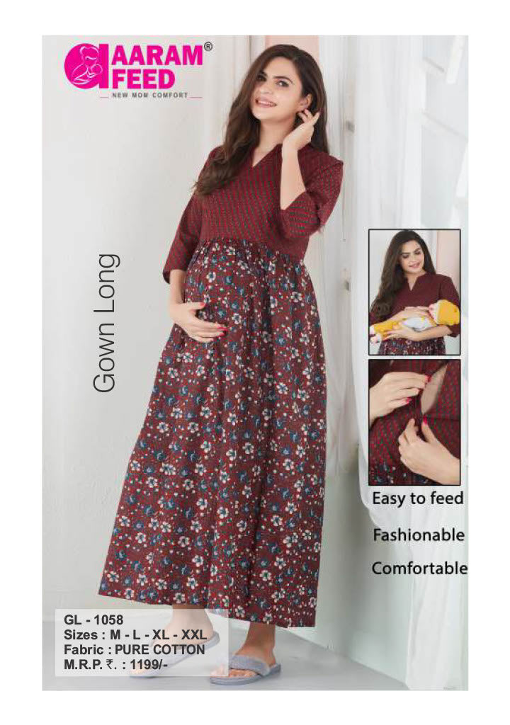 AaramFeed Feeding Gown Long GL-1058