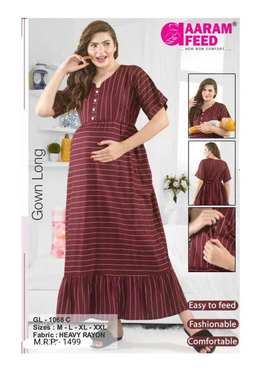 AaramFeed Feeding Gown Long GL-1068