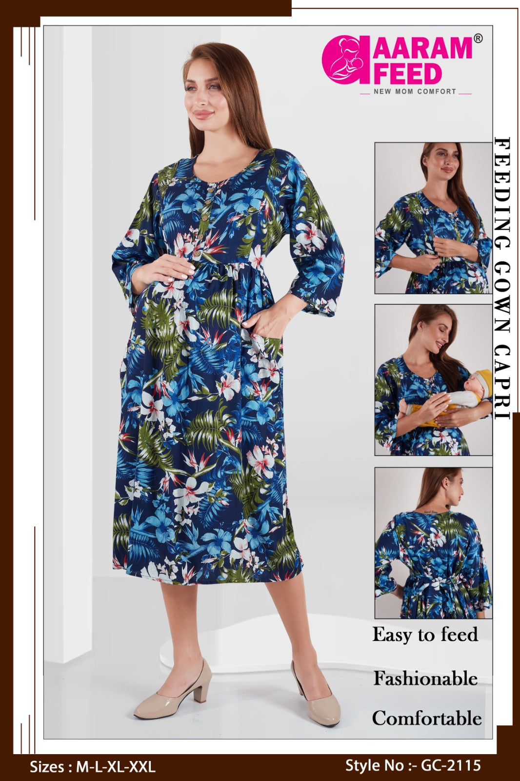 AaramFeed Feeding Gown Capri-GC-2115