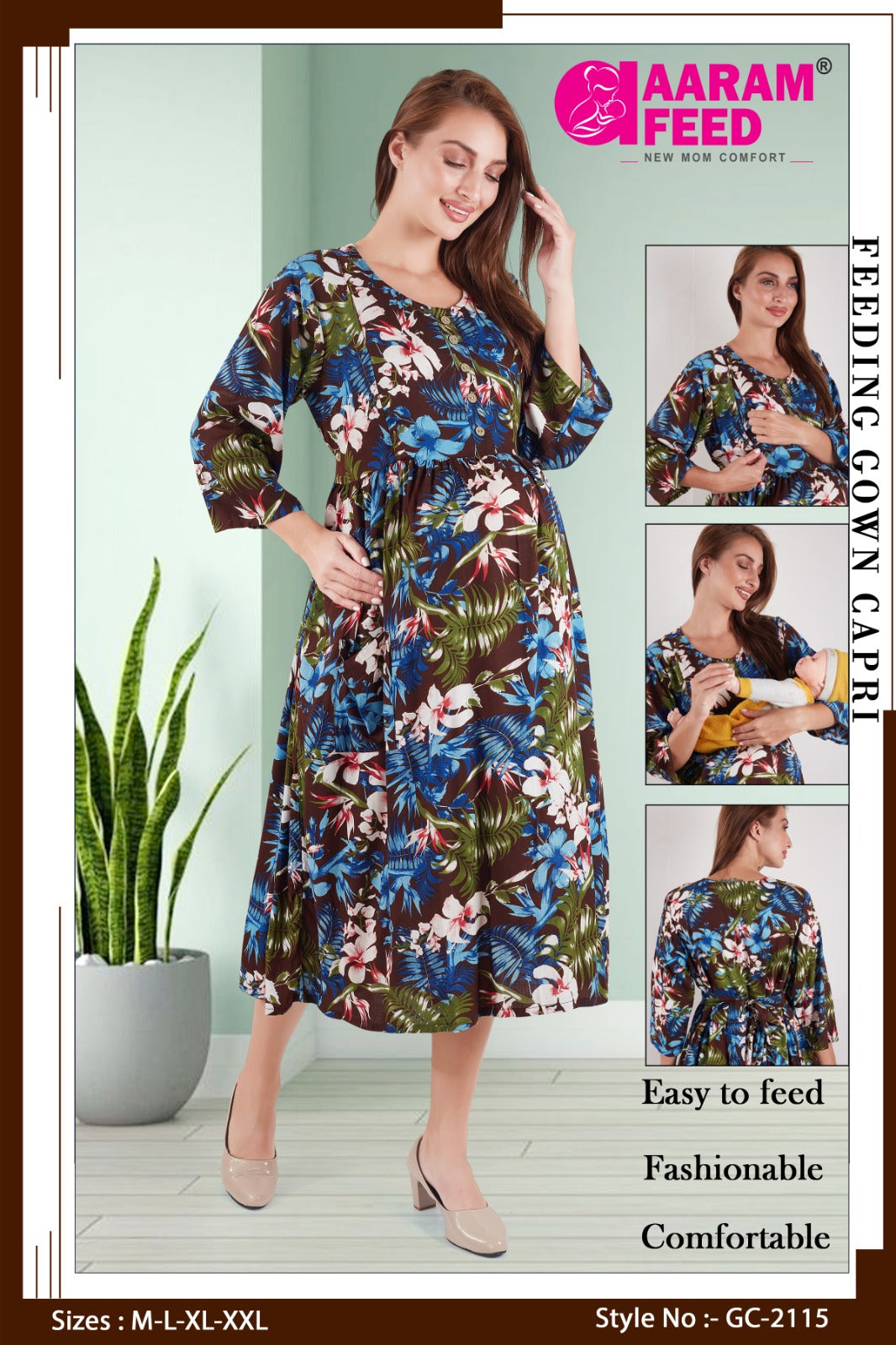 AaramFeed Feeding Gown Capri-GC-2115