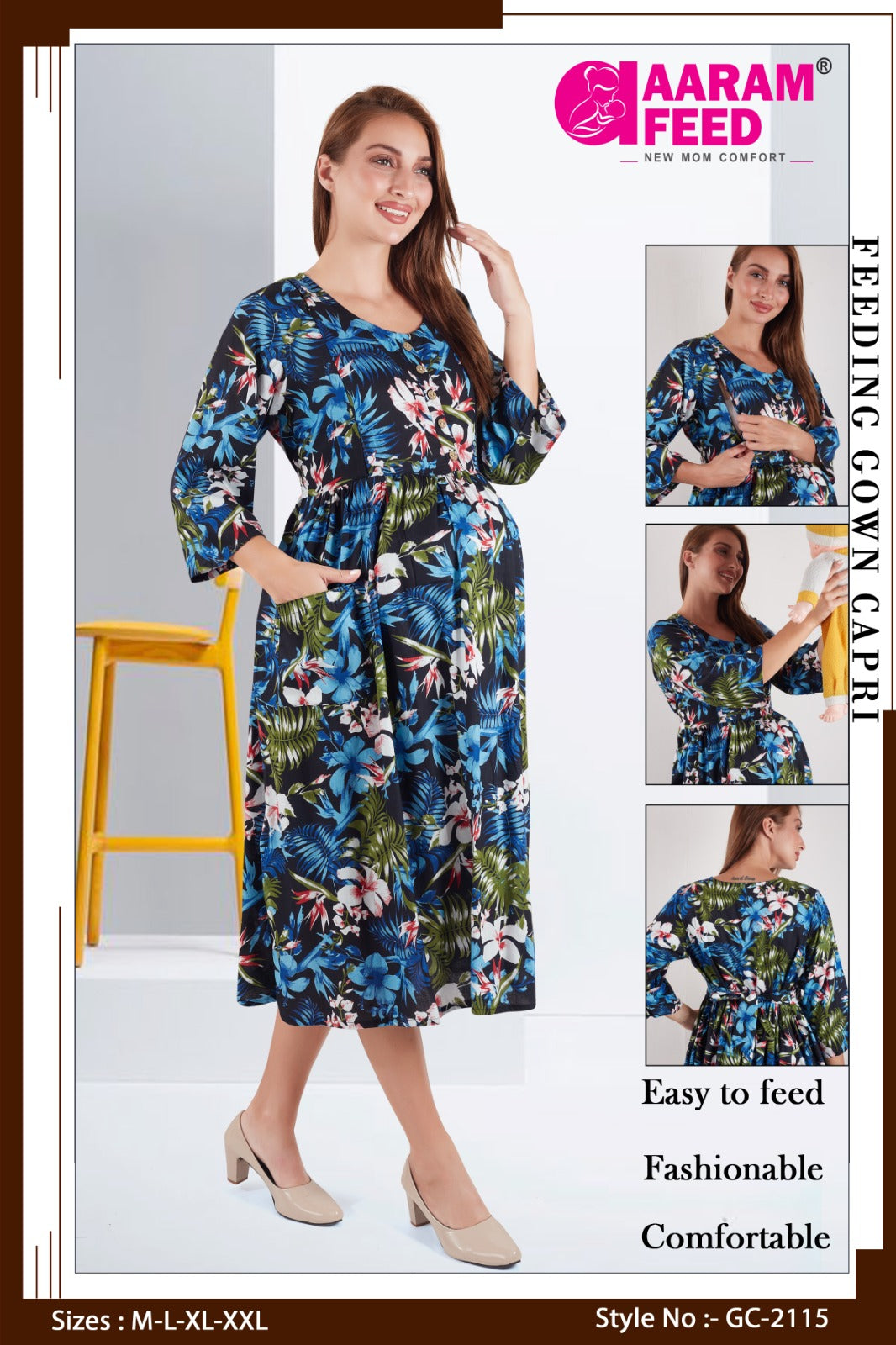 AaramFeed Feeding Gown Capri-GC-2115
