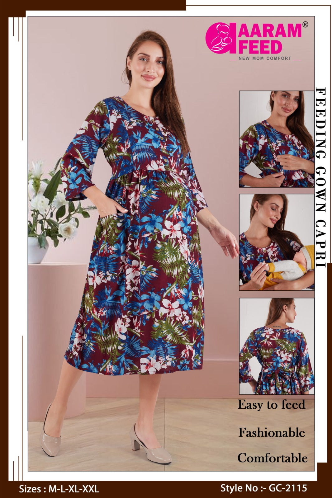 AaramFeed Feeding Gown Capri-GC-2115