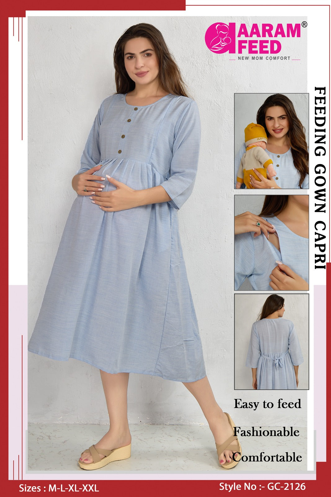 AaramFeed Feeding Gown Capri-GC-2126