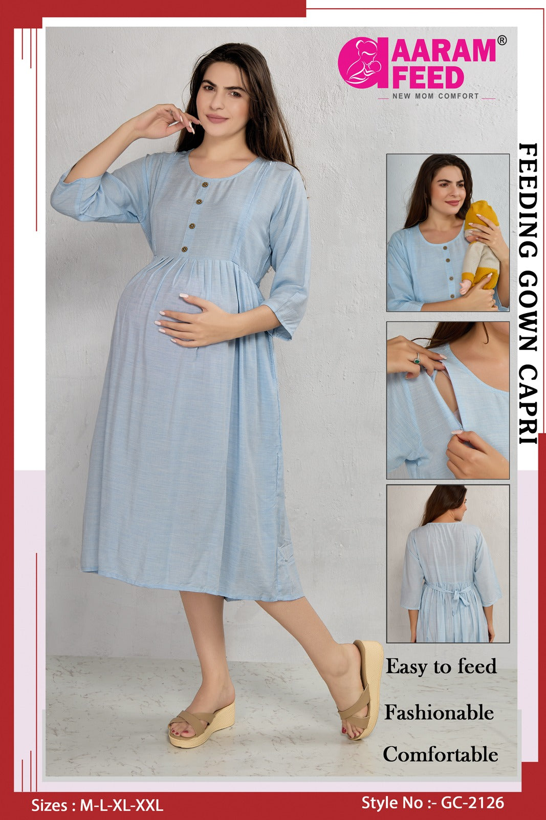 AaramFeed Feeding Gown Capri-GC-2126
