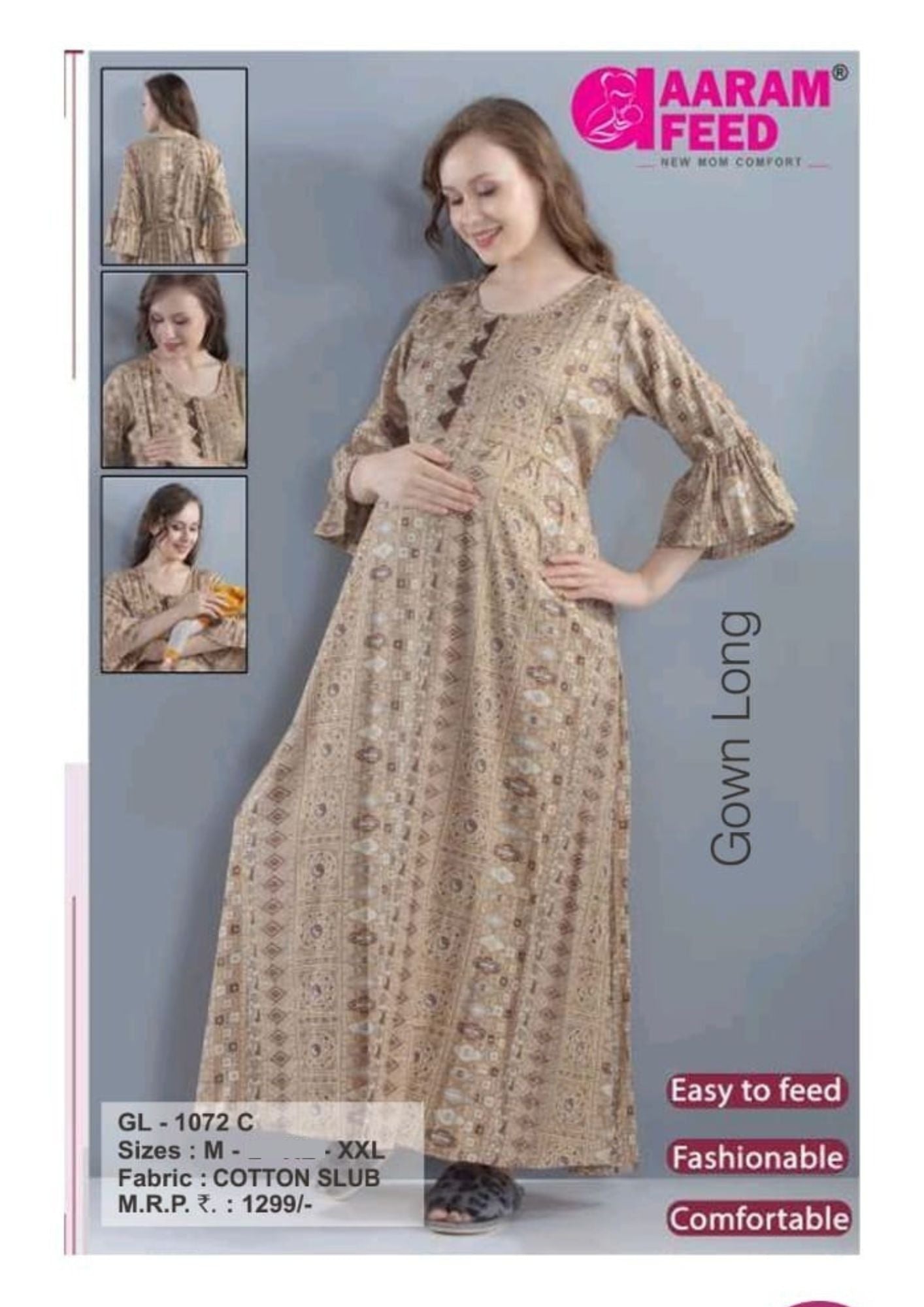 AaramFeed Feeding Gown Long GL-1072