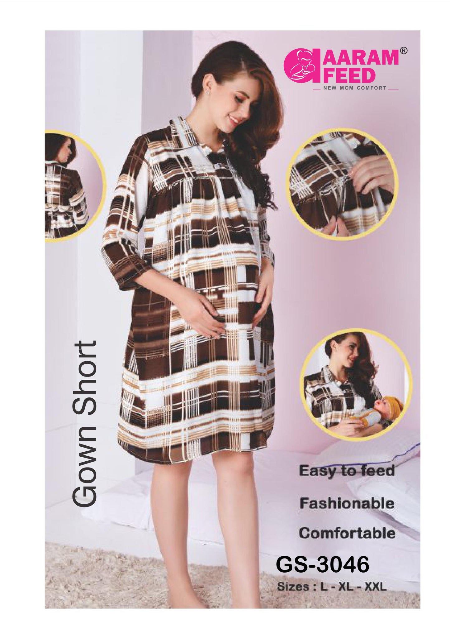 AaramFeed Feeding Gown Short - GS-3046