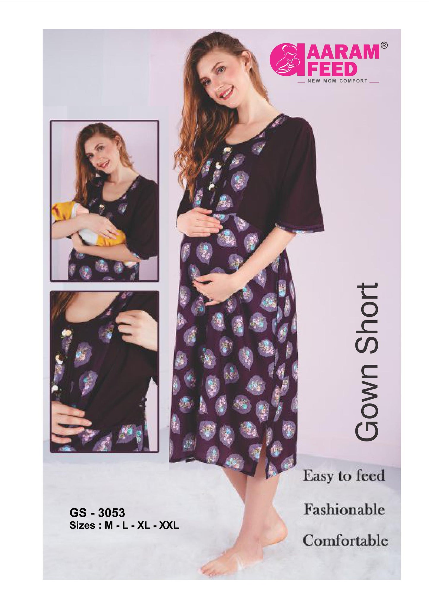 AaramFeed Feeding Gown Short - GS-3053