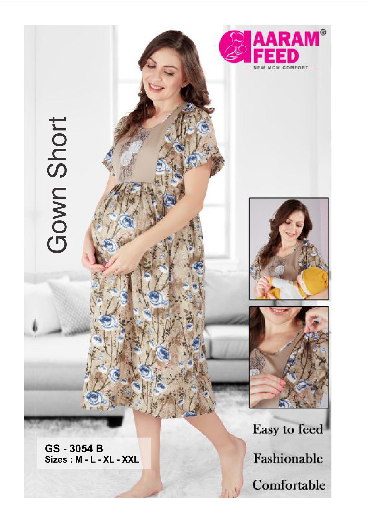 AaramFeed Feeding Gown Short - GS-3054