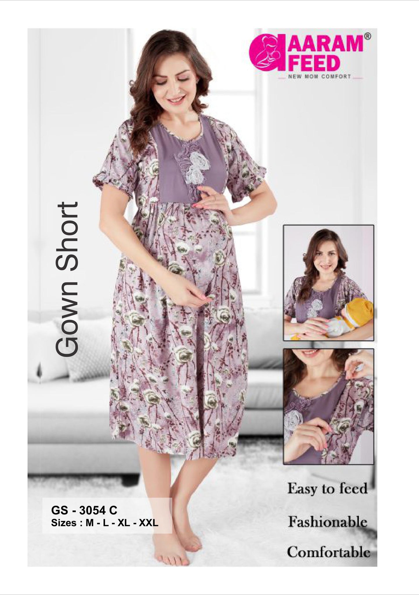 AaramFeed Feeding Gown Short - GS-3054