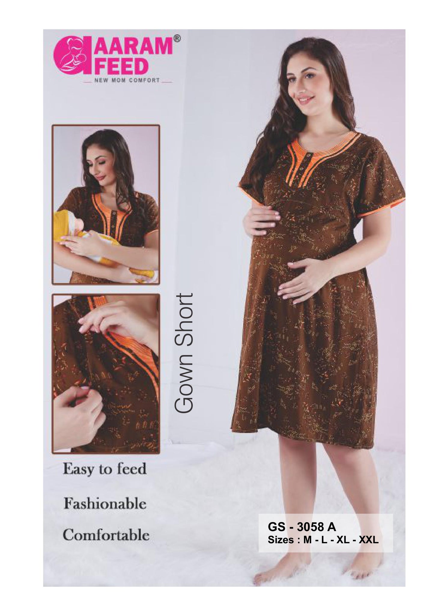 AaramFeed Feeding Gown Short - GS-3058
