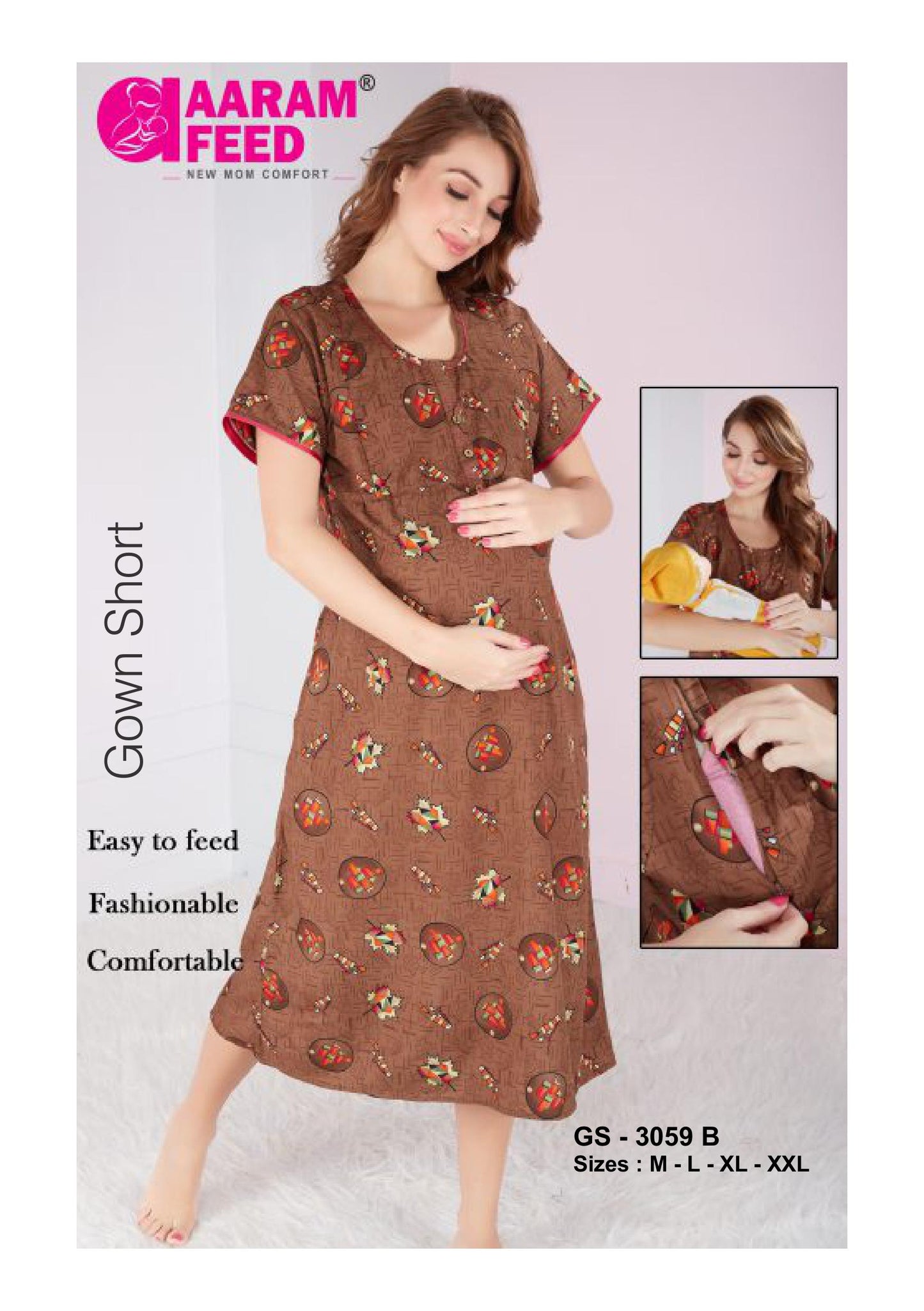 AaramFeed Feeding Gown Short - GS-3059