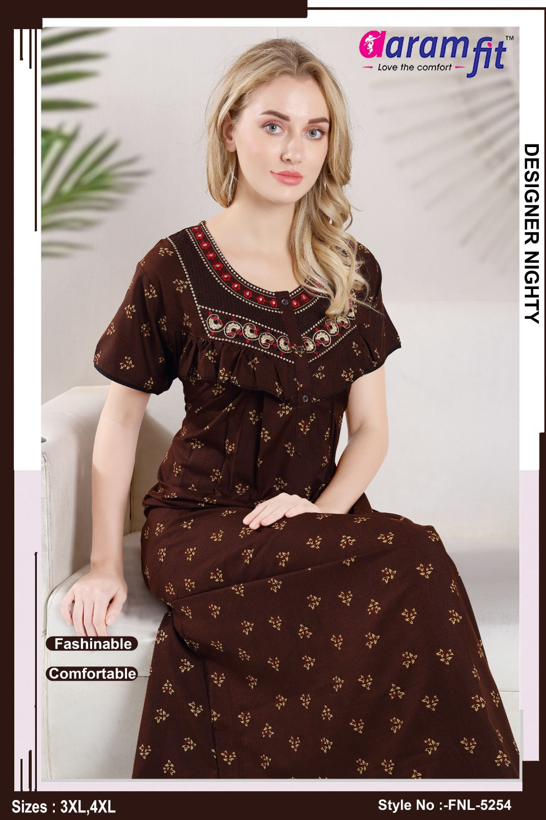 AARAMFIT DESIGNER NIGHTY FNL-5254 / 3XL-4XL