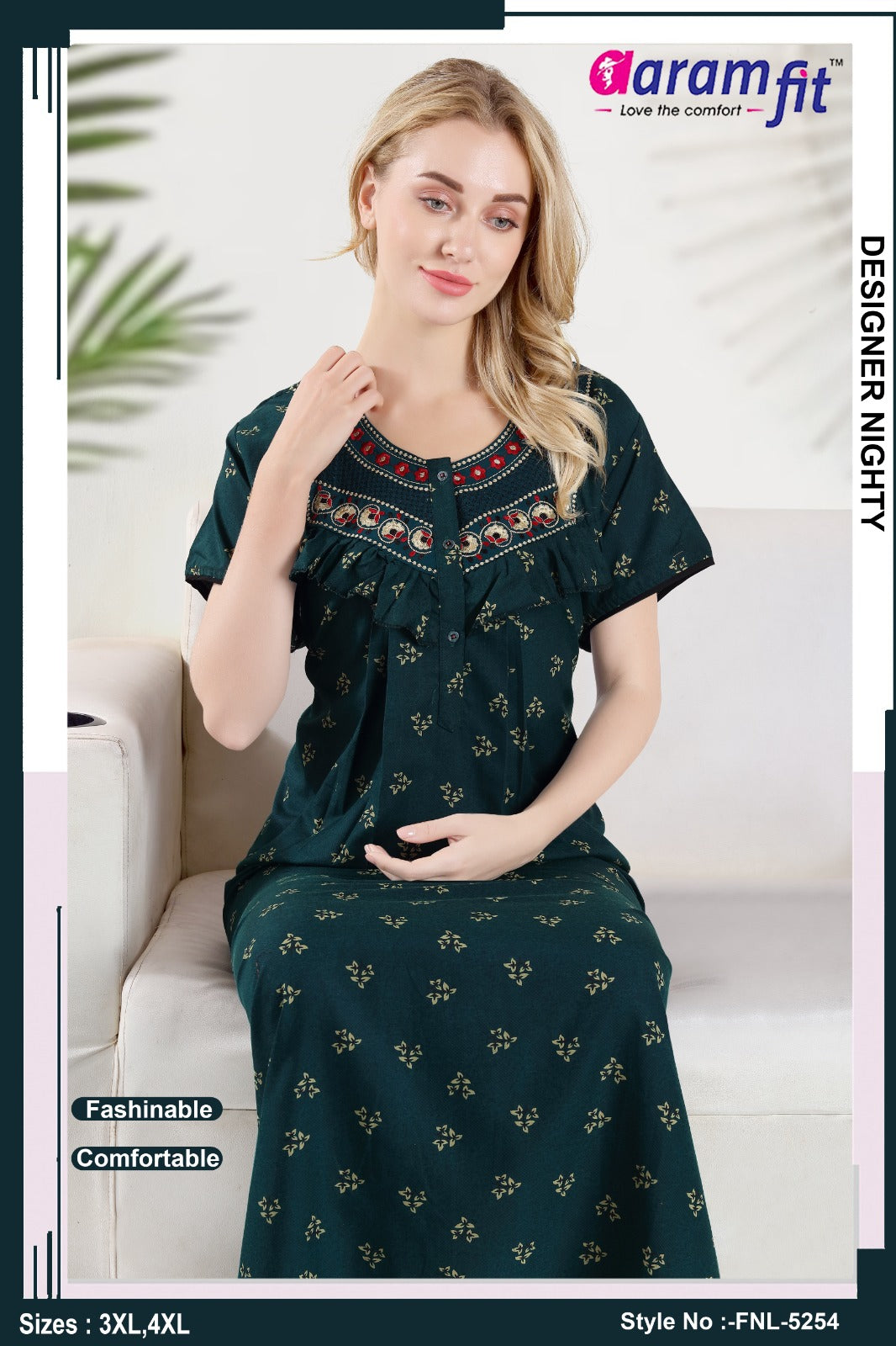 AARAMFIT DESIGNER NIGHTY FNL-5254 / 3XL-4XL