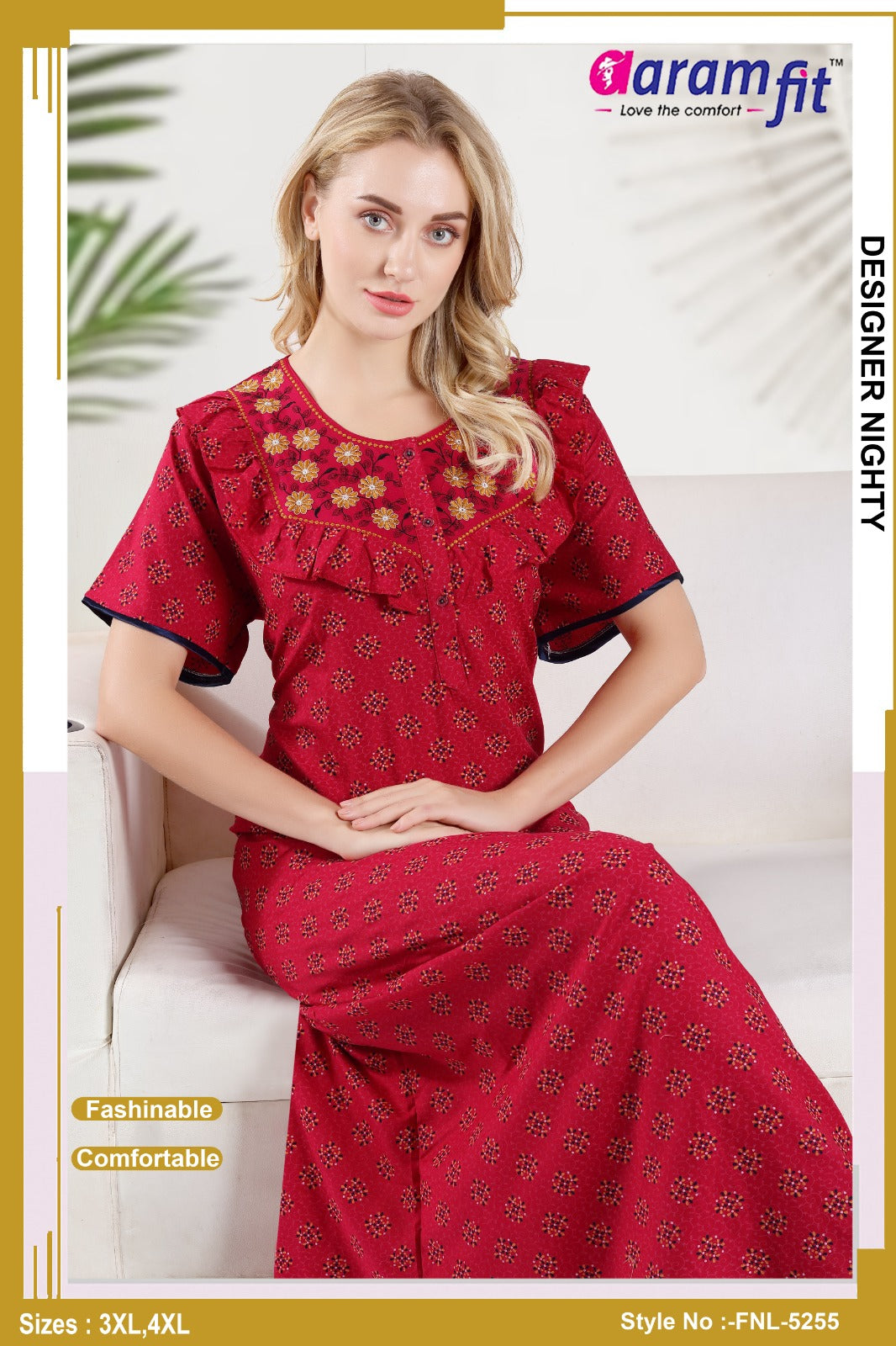 AARAMFIT DESIGNER NIGHTY FNL-5255 / 3XL-4XL