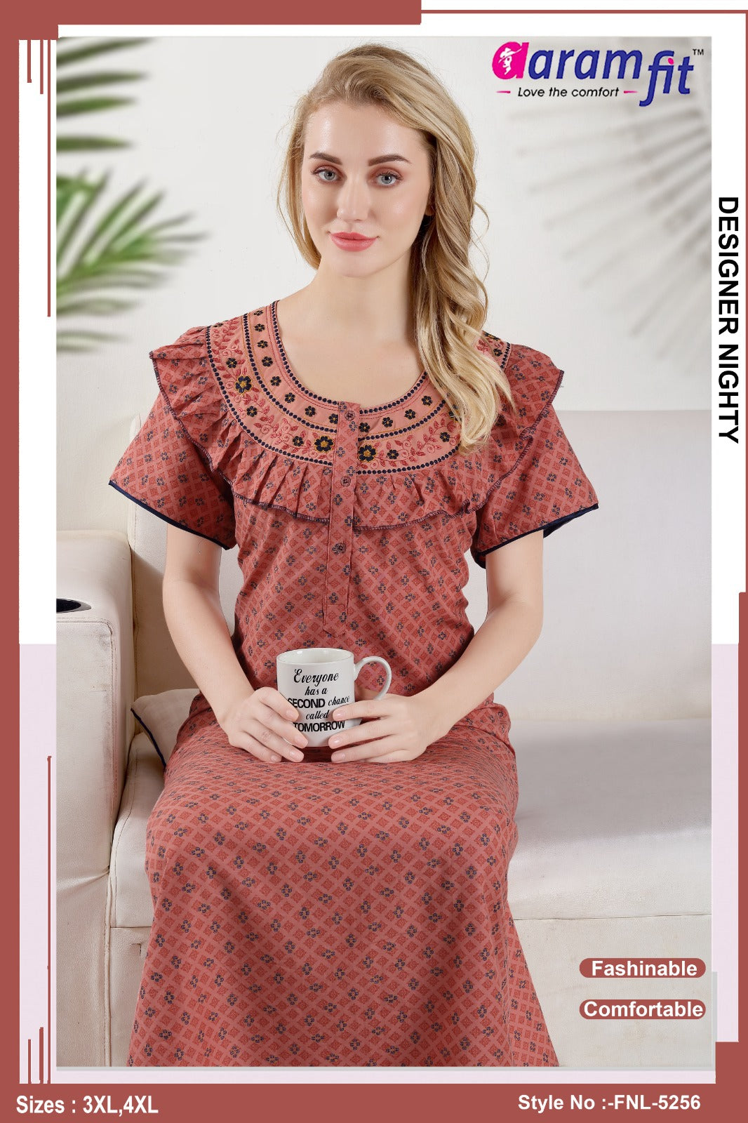 AARAMFIT DESIGNER NIGHTY FNL-5256 / 3XL-4XL