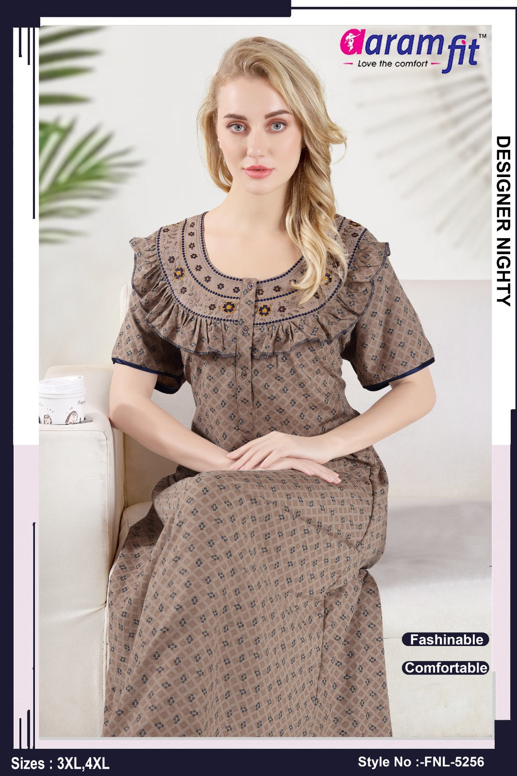 AARAMFIT DESIGNER NIGHTY FNL-5256 / 3XL-4XL