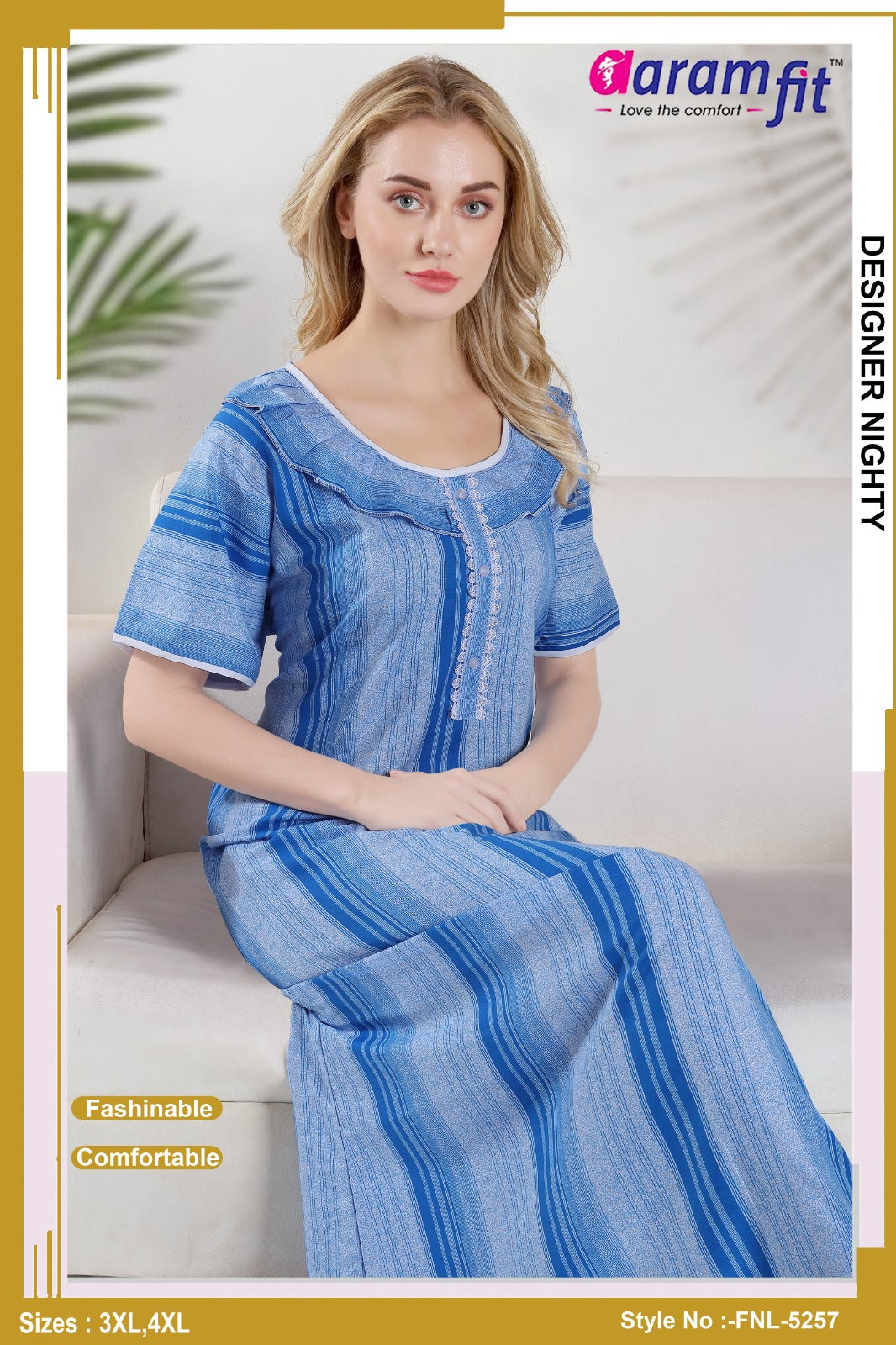 AARAMFIT DESIGNER NIGHTY FNL-5257 / 3XL-4XL