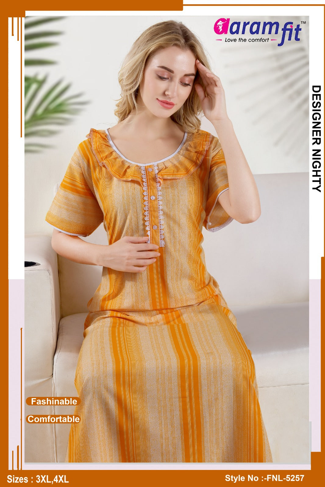 AARAMFIT DESIGNER NIGHTY FNL-5257 / 3XL-4XL
