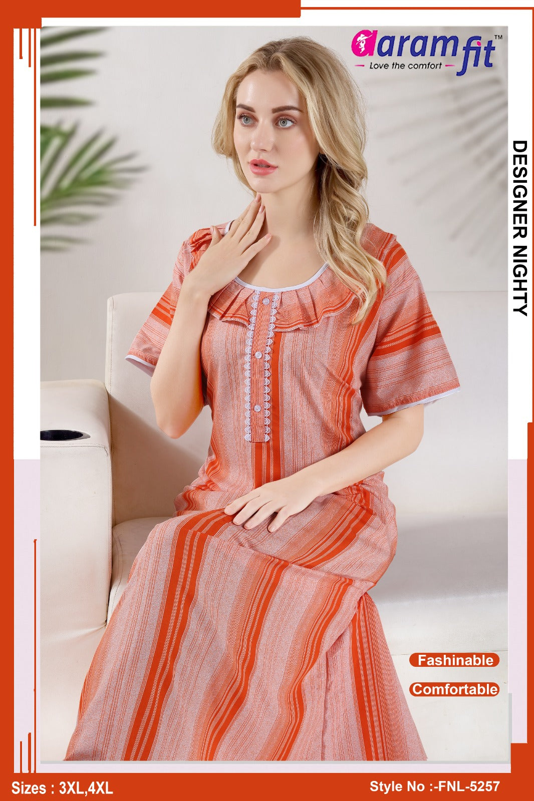 AARAMFIT DESIGNER NIGHTY FNL-5257 / 3XL-4XL