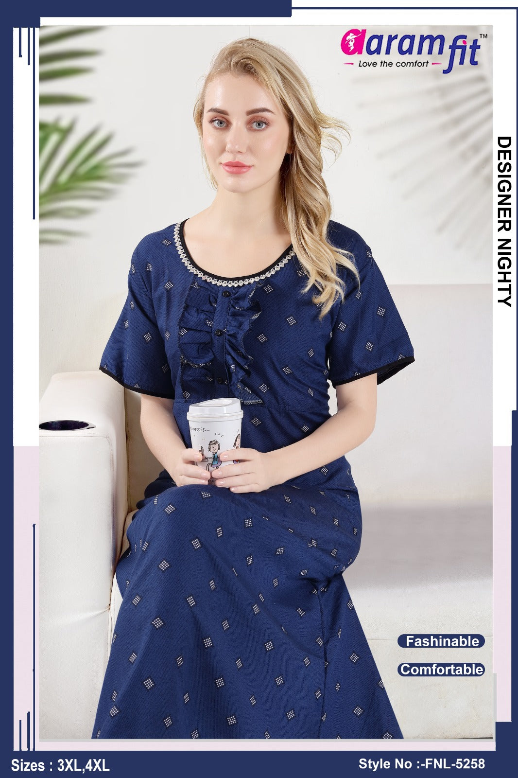AARAMFIT DESIGNER NIGHTY FNL-5258 / 3XL-4XL