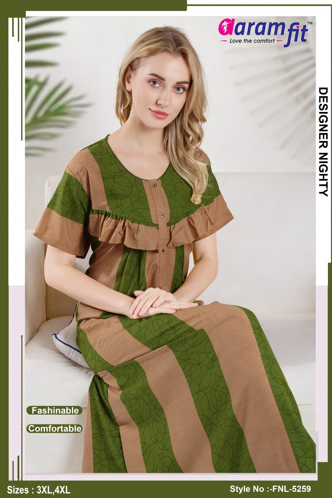 AARAMFIT DESIGNER NIGHTY FNL-5259 / 3XL-4XL
