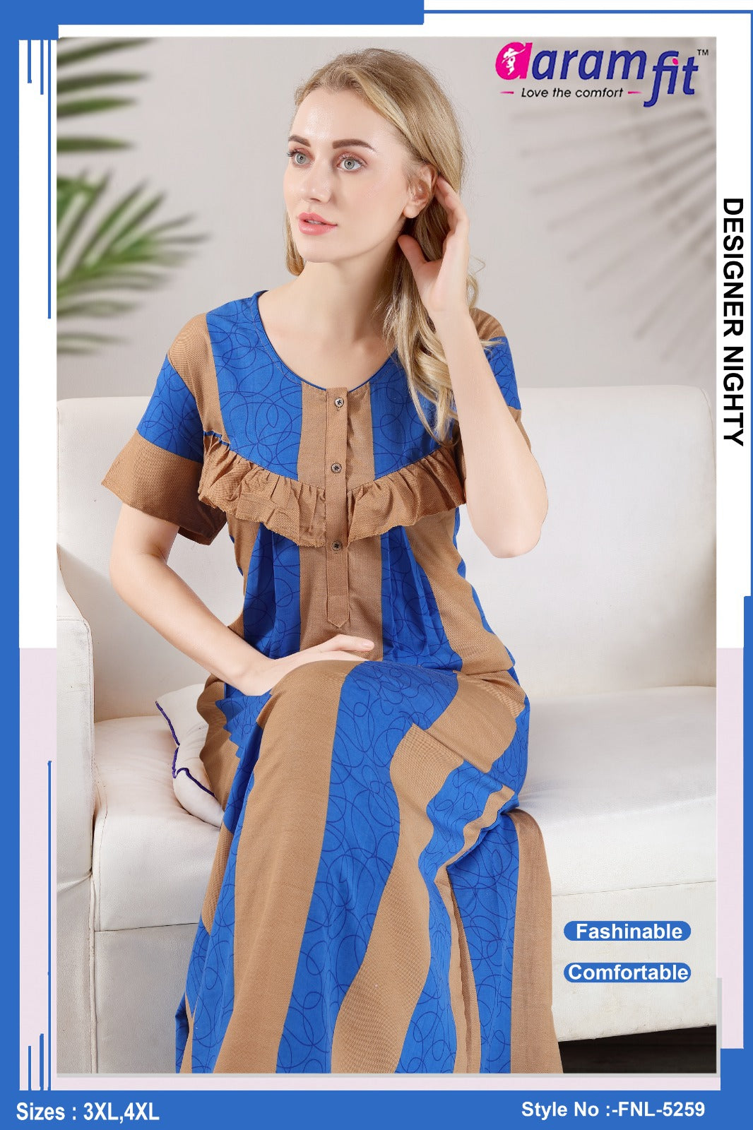 AARAMFIT DESIGNER NIGHTY FNL-5259 / 3XL-4XL