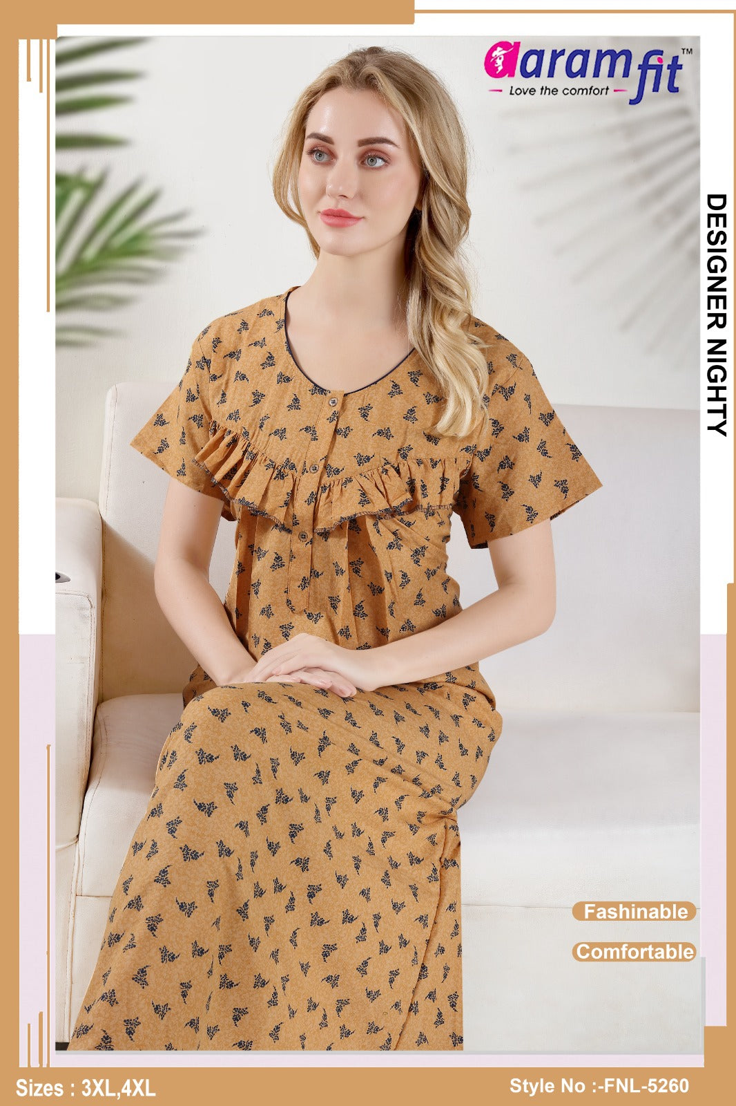 AARAMFIT DESIGNER NIGHTY FNL-5260 / 3XL-4XL