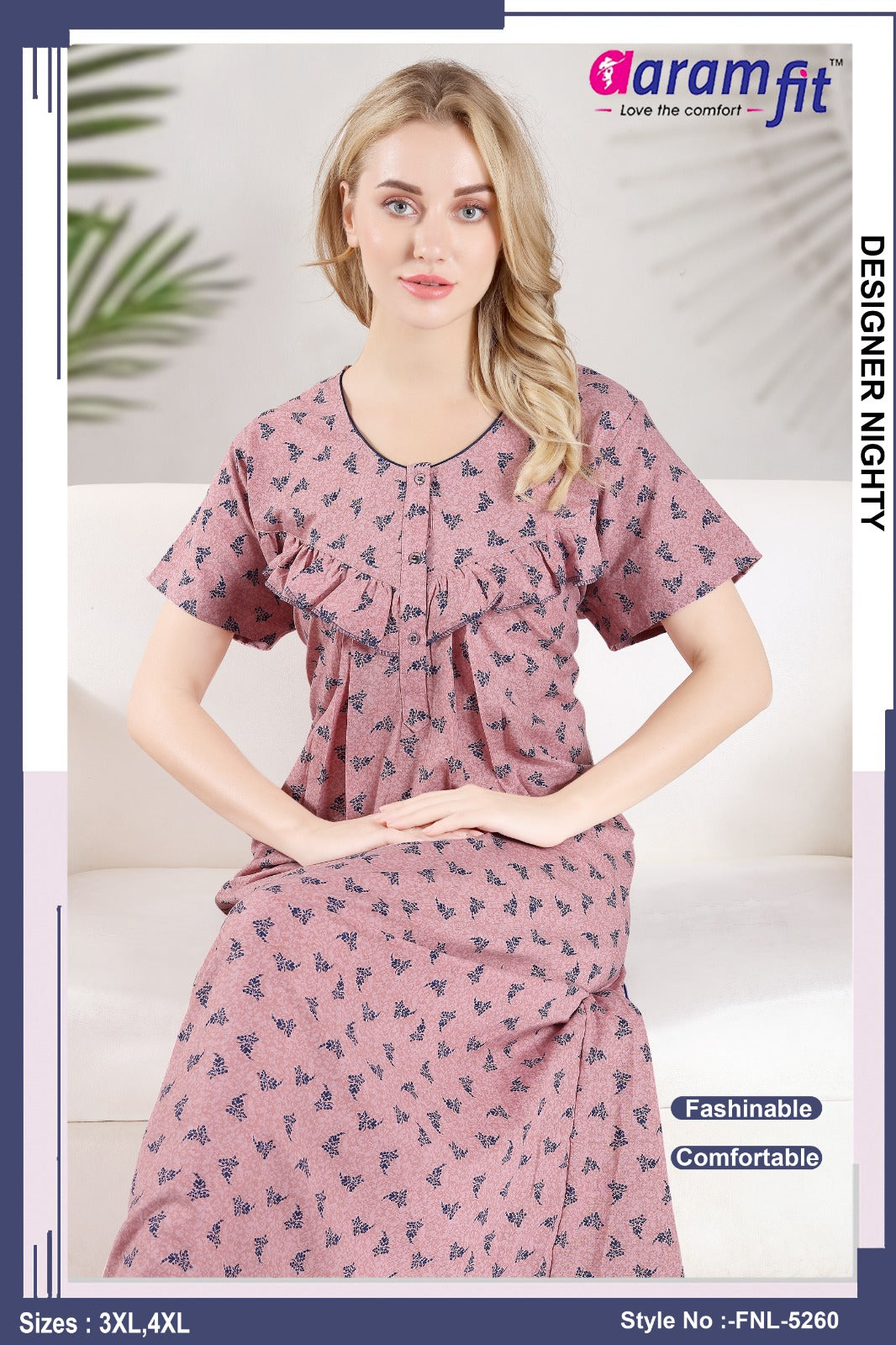 AARAMFIT DESIGNER NIGHTY FNL-5260 / 3XL-4XL