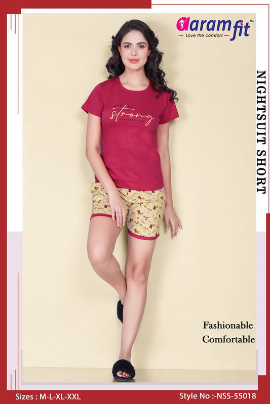 AaramFit Designer Night Suit Short-NSS 55018